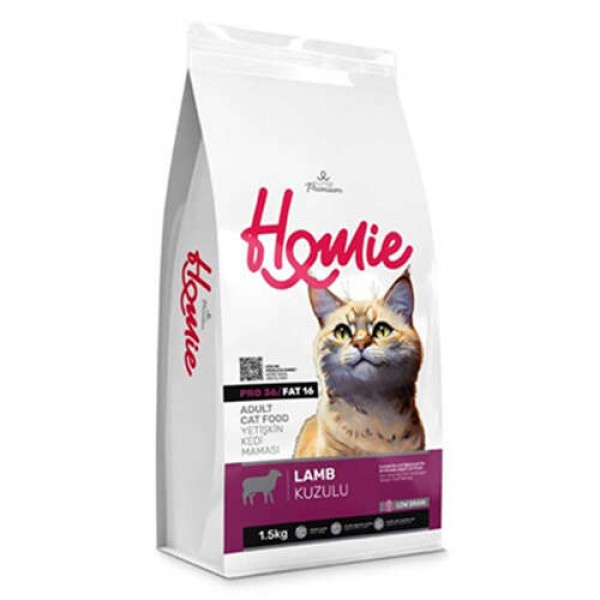 Homie Az Tahıllı Kuzu Etli Yetişkin Kedi Maması 1,5 kg