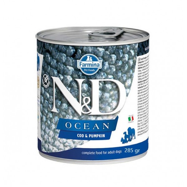 N&D Ocean Tahılsız Morina Balığı Balkabaklı Yaş Köpek Maması 285 gr