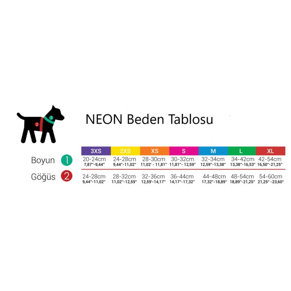 Tailpetz Neon Köpek Göğüs Tasması M